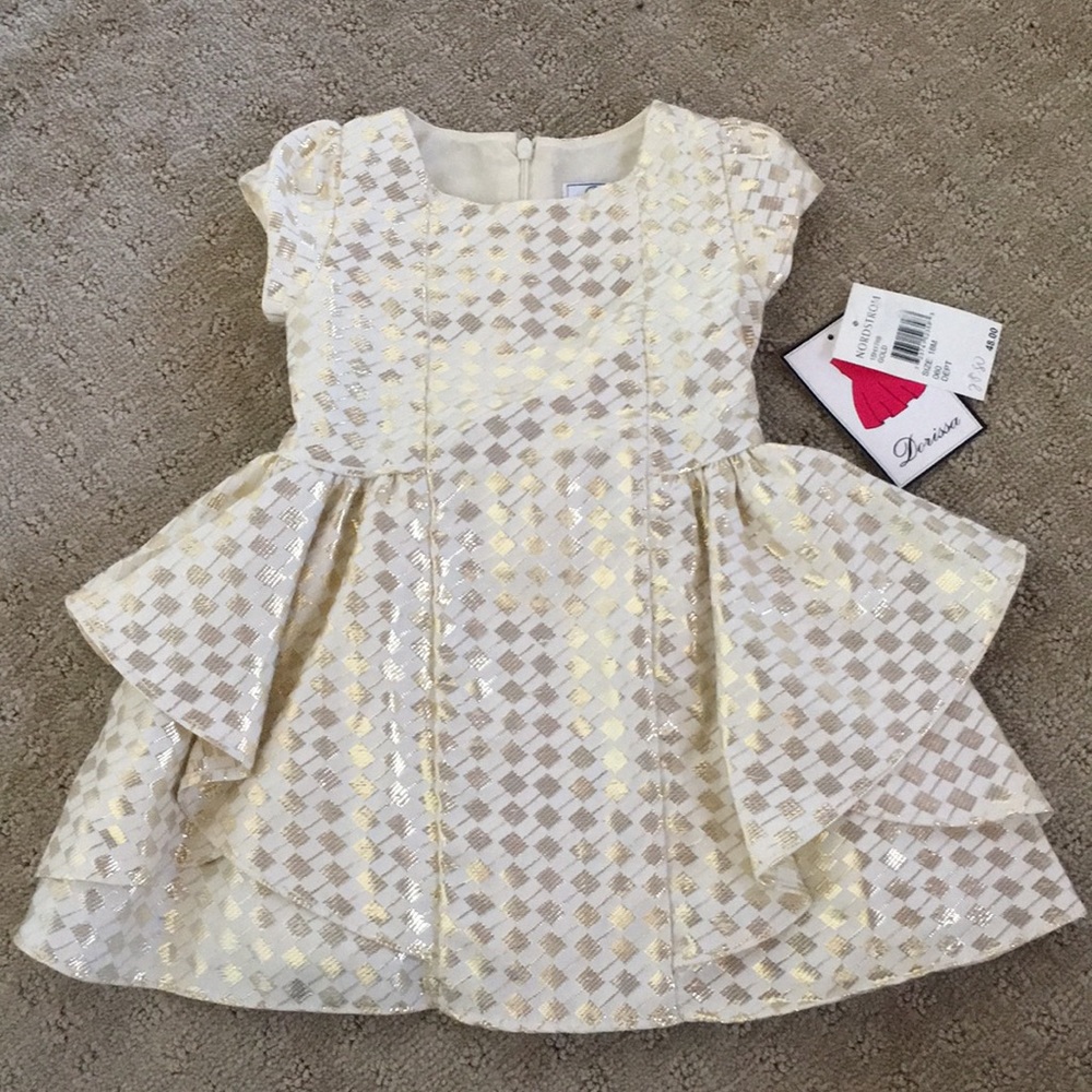 NWT Nordstrom Dorissa Gold Party Dress - 18 Months